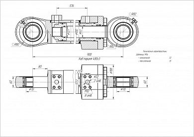 Гидроцилиндр ЦГ-100.63х480.11