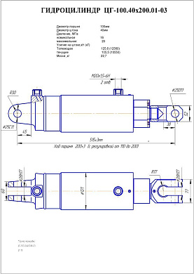 Гидроцилиндр ЦГ-100.40х200.01-03